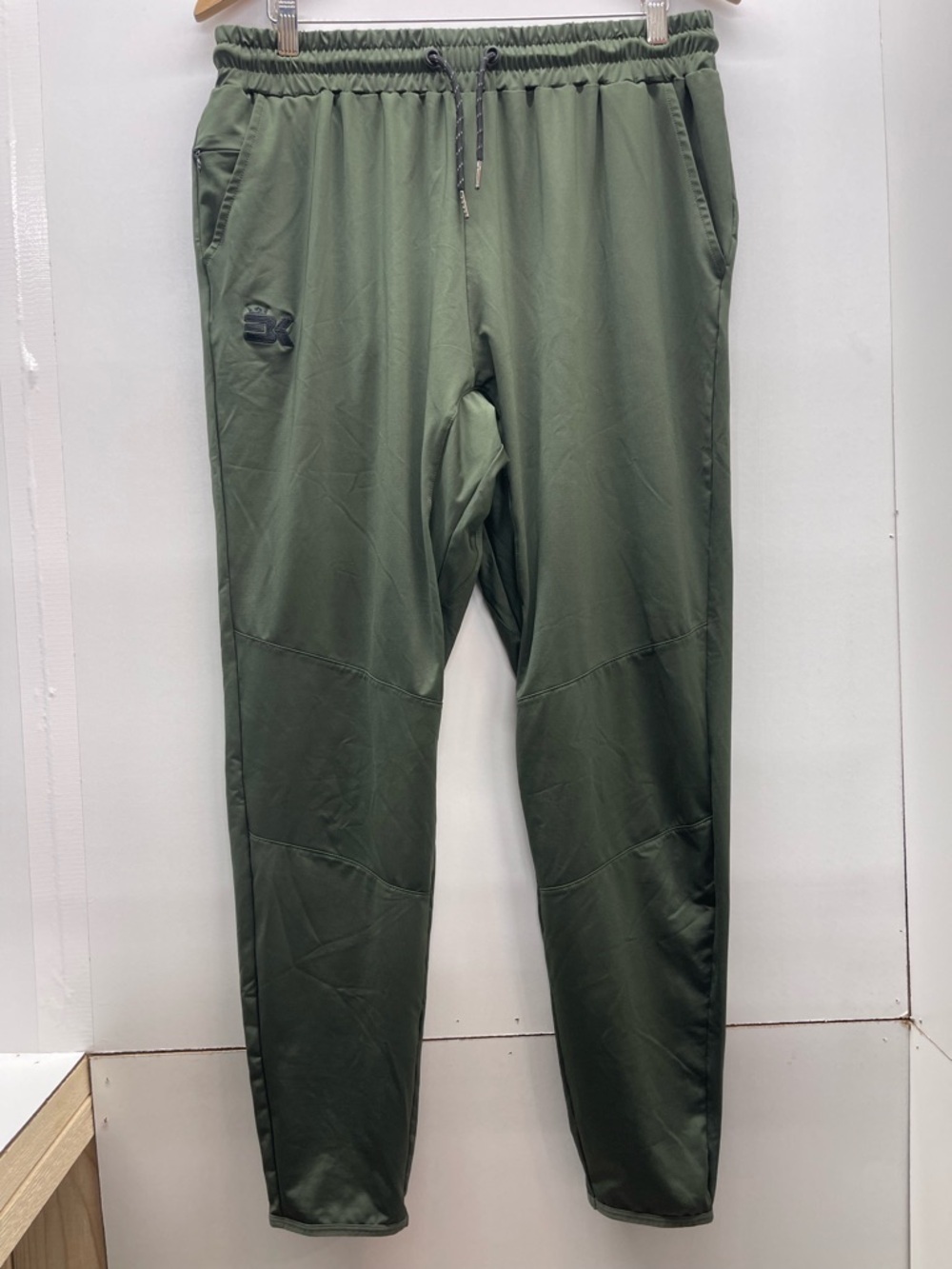 Olive Green Men's Performance Joggers with‎ Drawstring